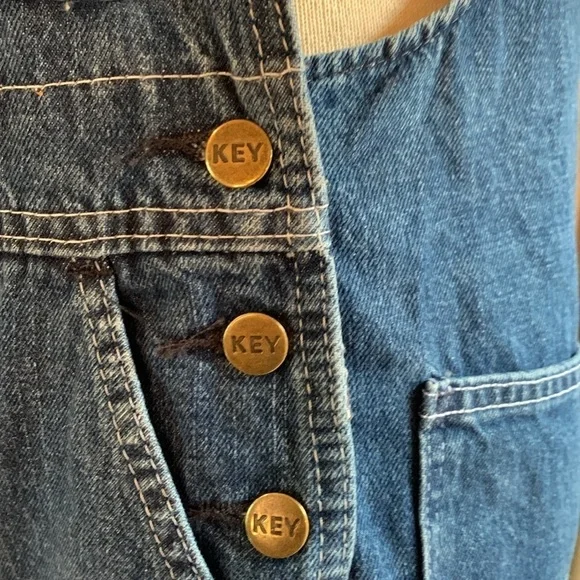 KEY sz 8S medium wash overalls - Picture 3 of 7